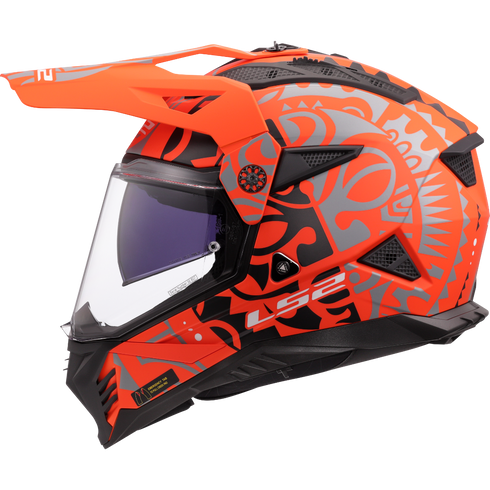 LS2 MX702 Pioneer II Rangi Motorcycle Helmet - Orange